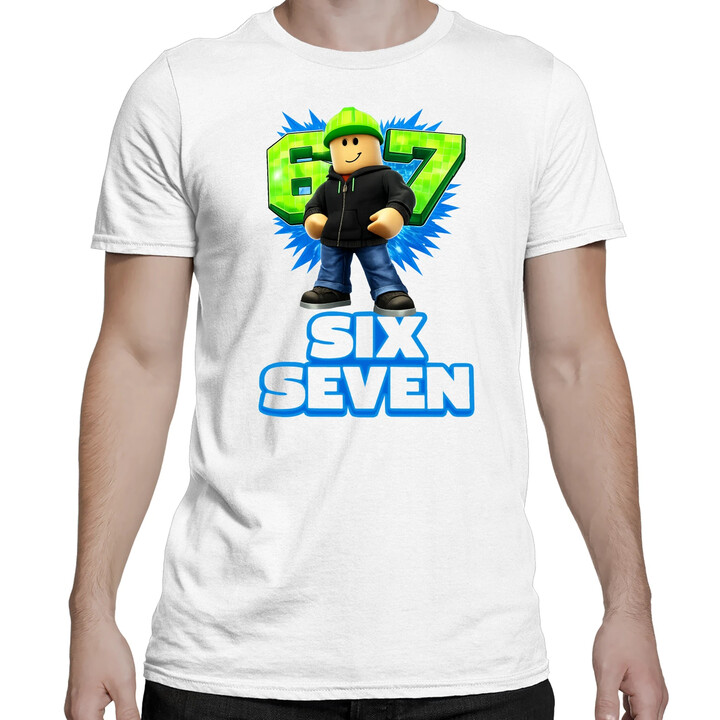 Six Seven 67 - męska koszulka na prezent - inspirowane Roblox