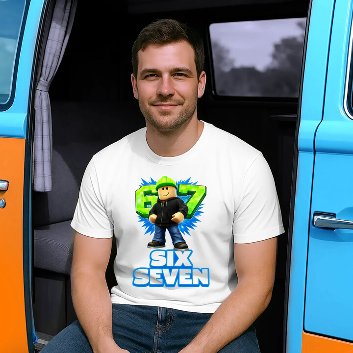 Six Seven 67 - męska koszulka na prezent - inspirowane Roblox
