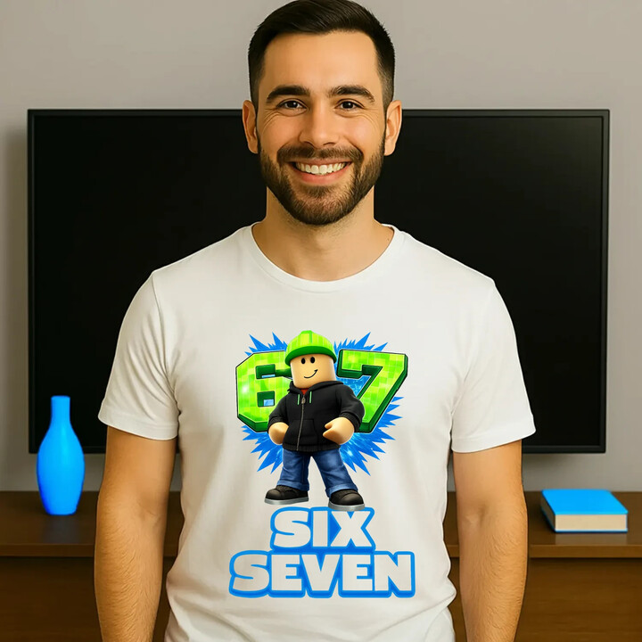Six Seven 67 - męska koszulka na prezent - inspirowane Roblox