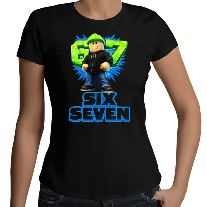 Six Seven 67 - damska koszulka na prezent - inspirowane Roblox