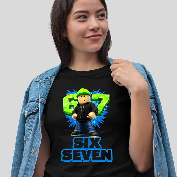 Six Seven 67 - damska koszulka na prezent - inspirowane Roblox