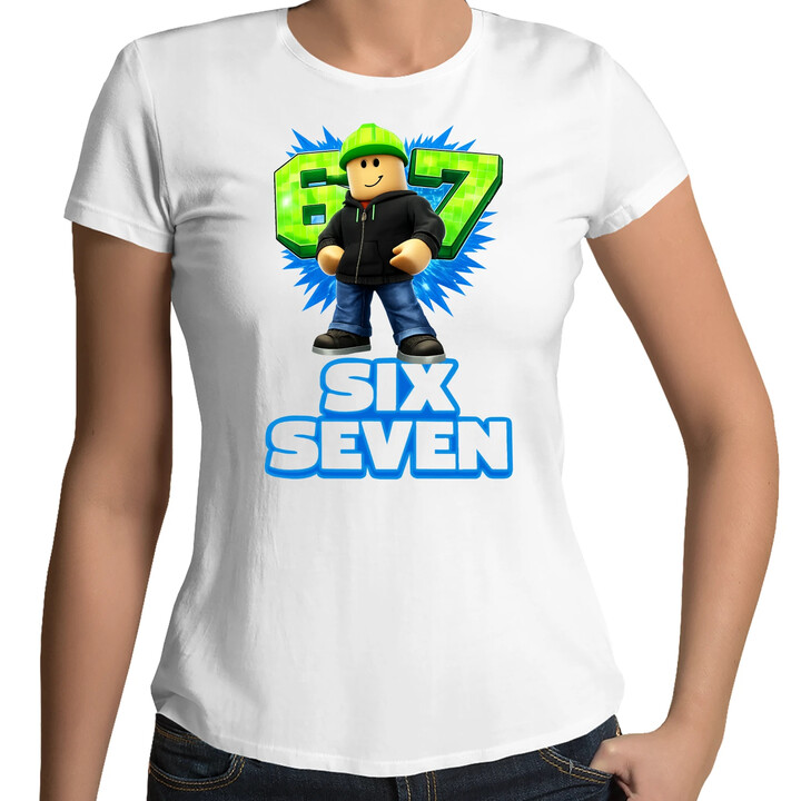 Six Seven 67 - damska koszulka na prezent - inspirowane Roblox