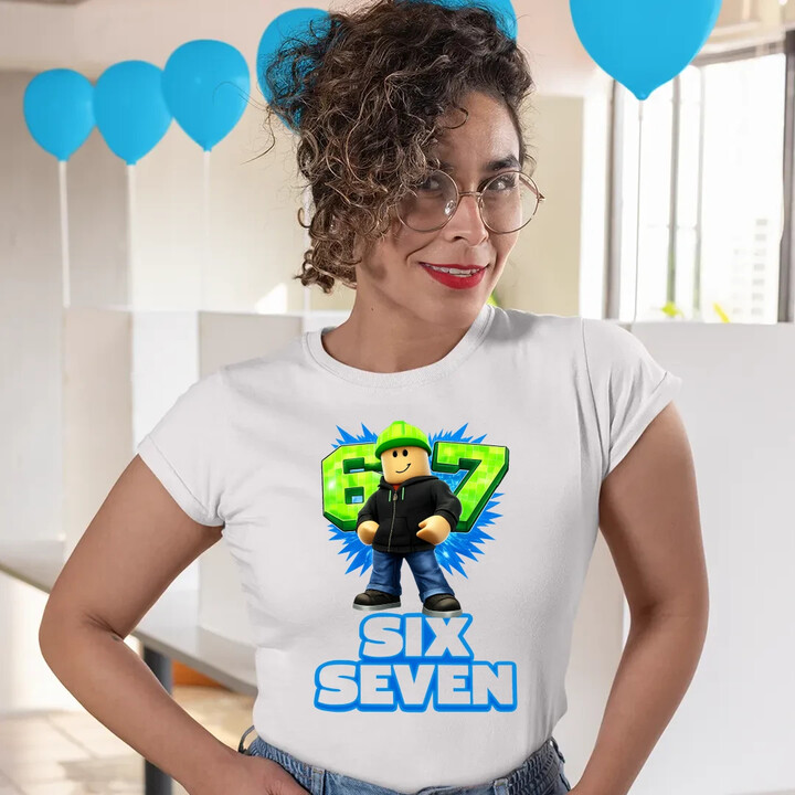Six Seven 67 - damska koszulka na prezent - inspirowane Roblox