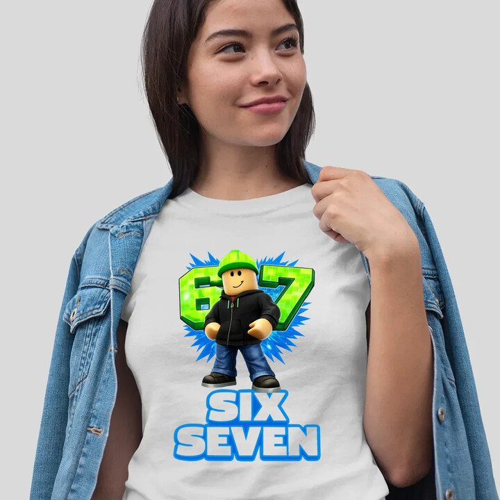 Six Seven 67 - damska koszulka na prezent - inspirowane Roblox