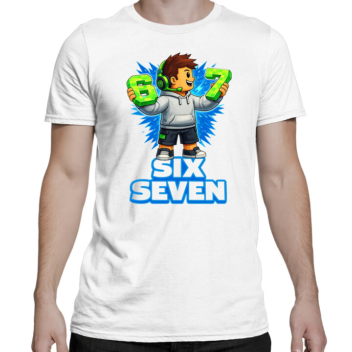 67 - Six Seven - męska koszulka na prezent - inspirowane Roblox