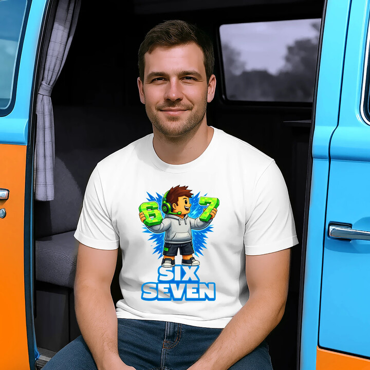 67 - Six Seven - męska koszulka na prezent - inspirowane Roblox