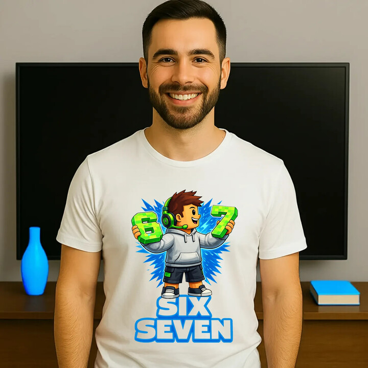 67 - Six Seven - męska koszulka na prezent - inspirowane Roblox