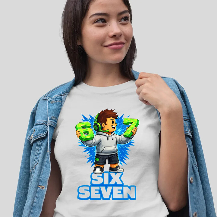 67 - Six Seven - damska koszulka na prezent - inspirowane Roblox