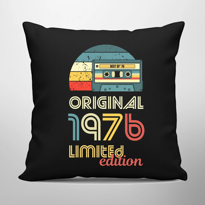 Original - best of' 1976 (50lat) - czarna poduszka na prezent
