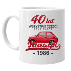 40 Lat Wszystkie części oryginalne Klasyk od 1986 - kubek na prezent