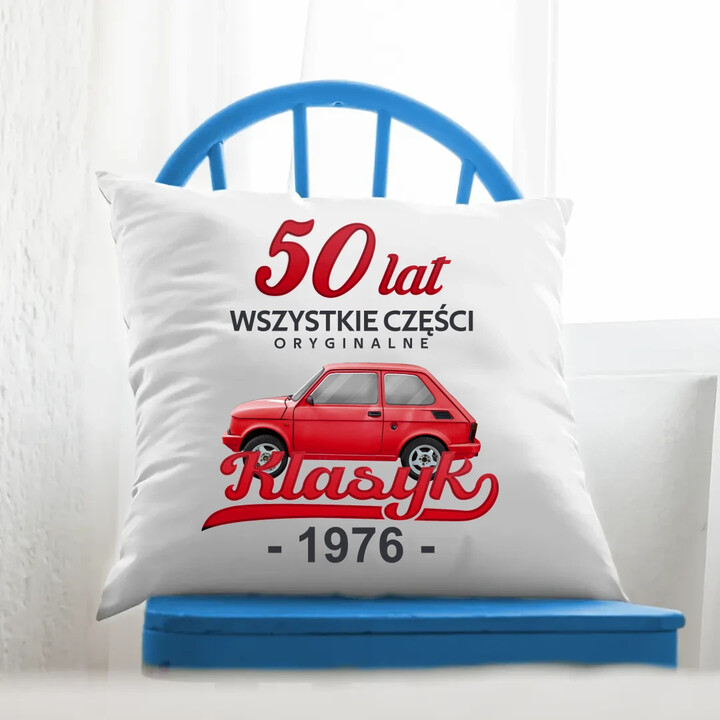 50 Lat Wszystkie części oryginalne Klasyk od 1976 - poduszka na prezent
