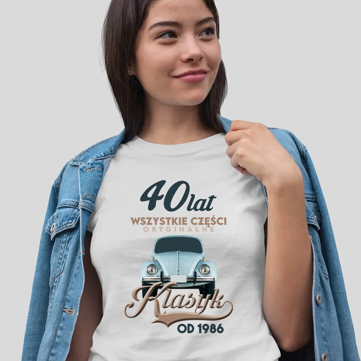 40 lat Wszystkie części oryginalne - Klasyk od 1986 - damska koszulka na prezent