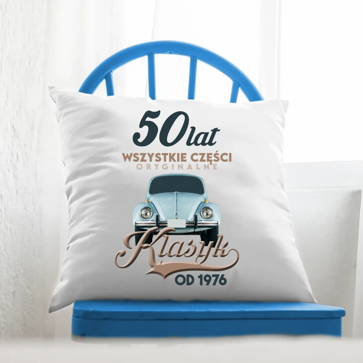 50 lat Wszystkie części oryginalne - Klasyk od 1976 - poduszka na prezent