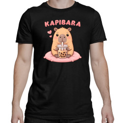 Kapibara - bubble tea - męska koszulka na prezent