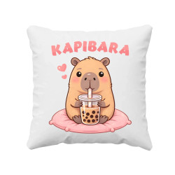 Kapibara - bubble tea - poduszka na prezent