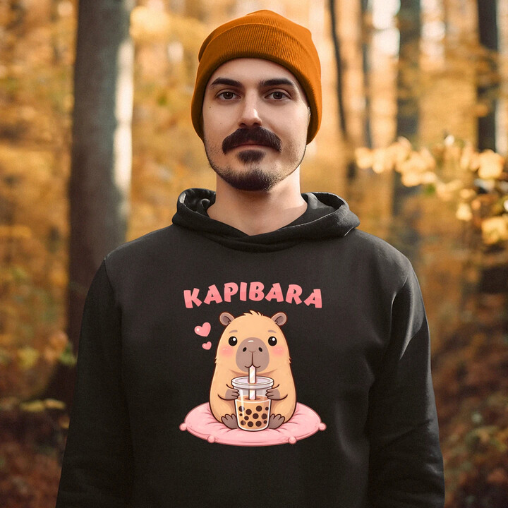 Kapibara - bubble tea - męska bluza na prezent