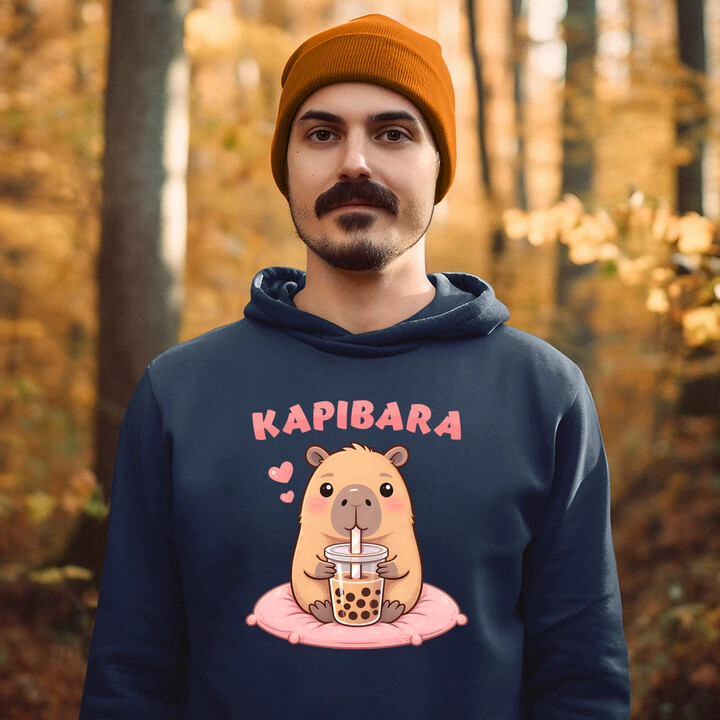 Kapibara - bubble tea - męska bluza na prezent