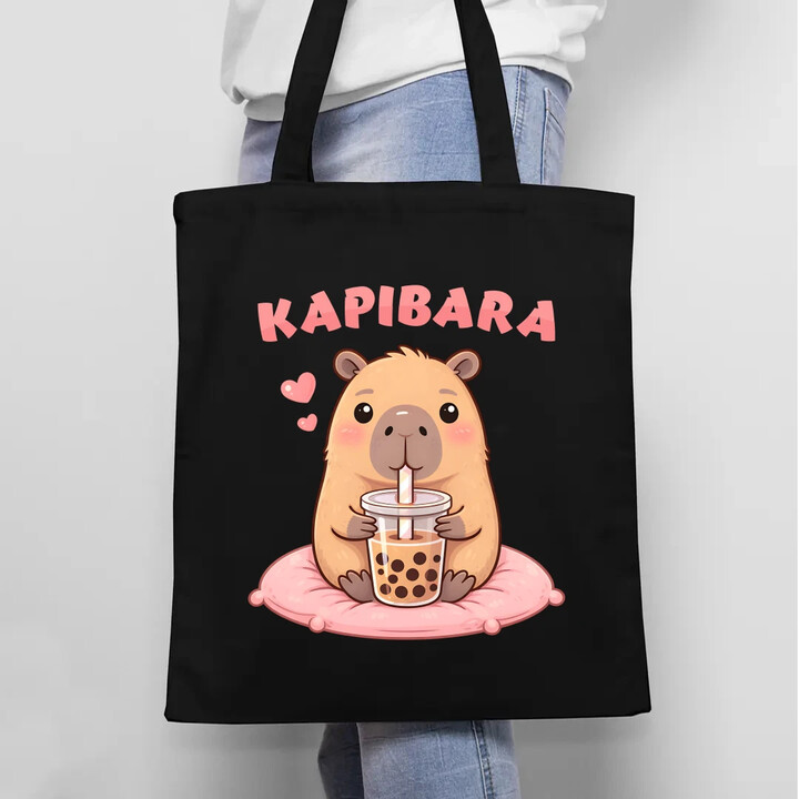 Kapibara - bubble tea - torba na prezent