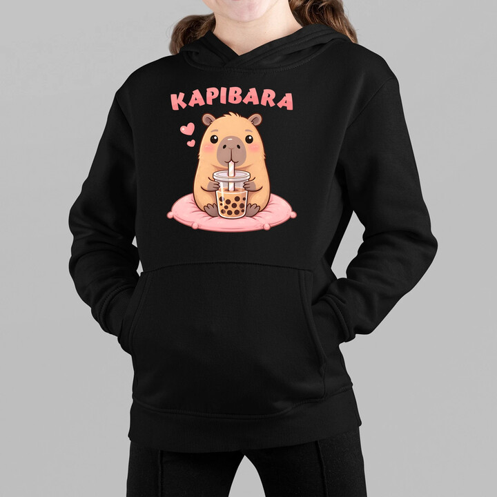 Kapibara - bubble tea - dziecięca bluza na prezent