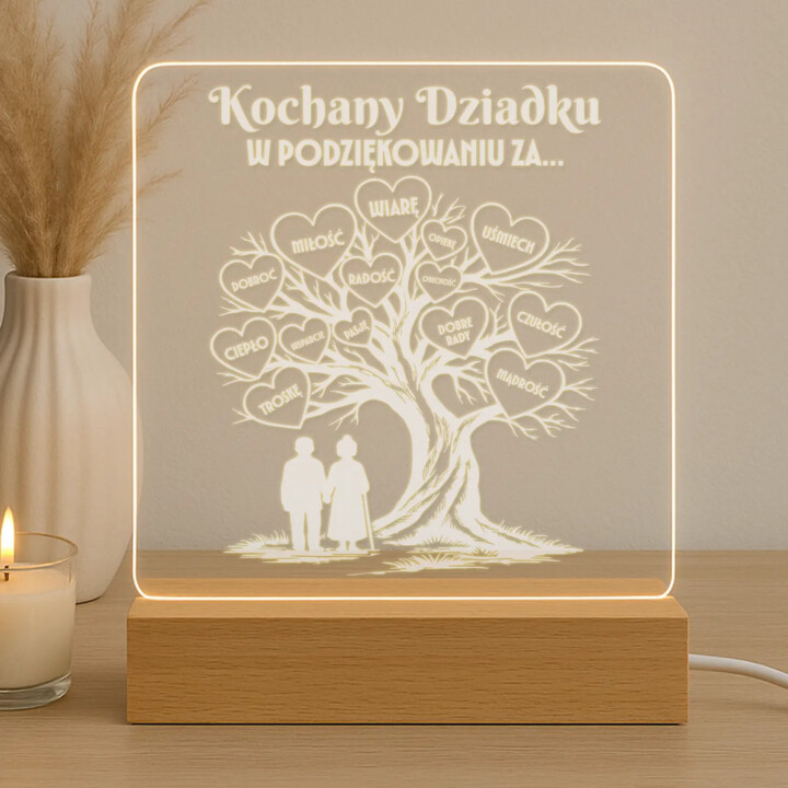 Kochany dziadku - w podziękowania za... - Lampka led z grawerem