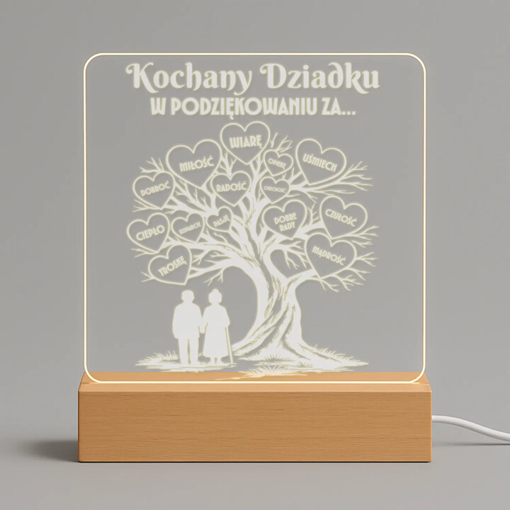 Kochany dziadku - w podziękowania za... - Lampka led z grawerem