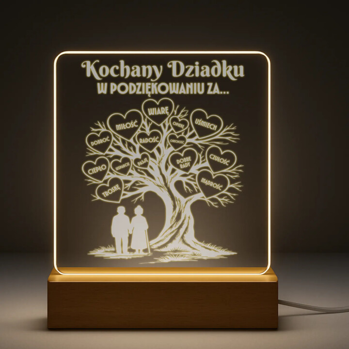 Kochany dziadku - w podziękowania za... - Lampka led z grawerem