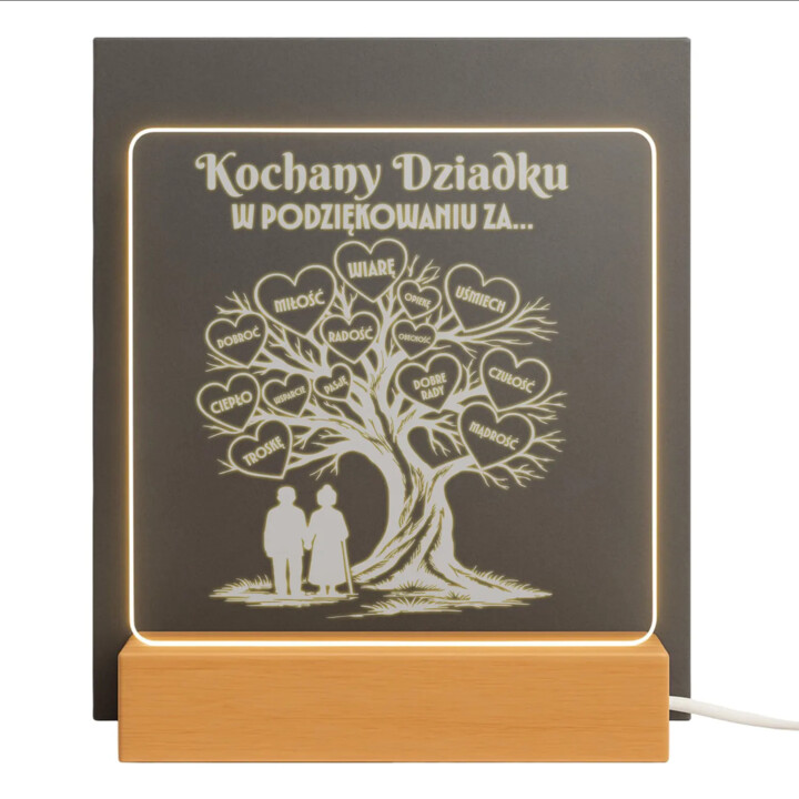 Kochany dziadku - w podziękowania za... - Lampka led z grawerem