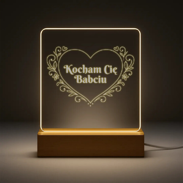 Kocham Cię Babciu - lampka led z grawerem