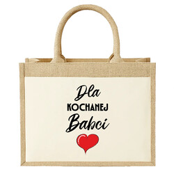 Dla kochanej babci - Torba z juty na prezent