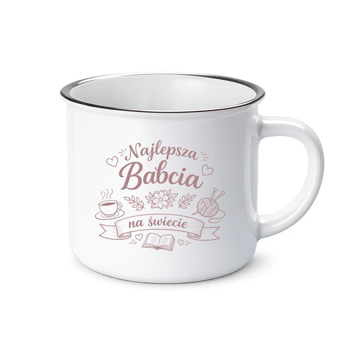 Najlepsza babcia na świecie - kubek emaliowany na prezent