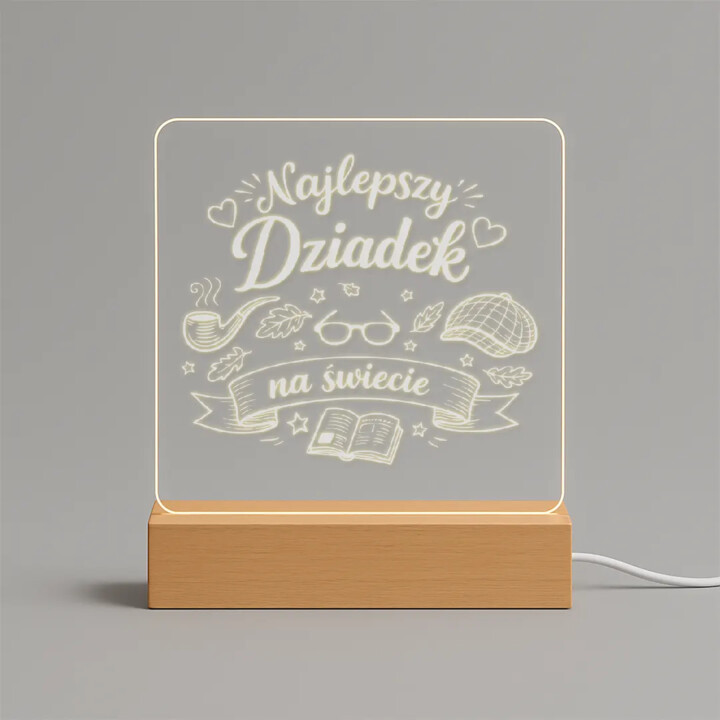 Najlepszy dziadek na świecie - lampka led z grawerem