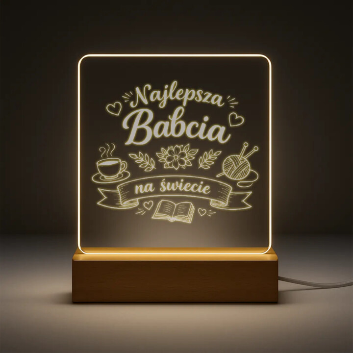 Najlepsza babcia na świecie - lampka led z grawerem