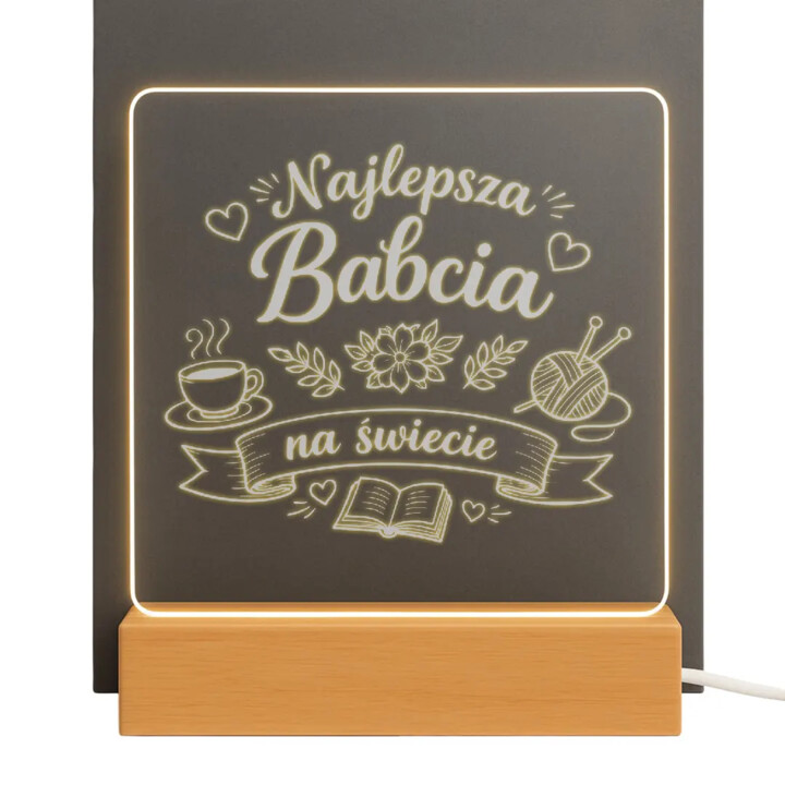 Najlepsza babcia na świecie - lampka led z grawerem