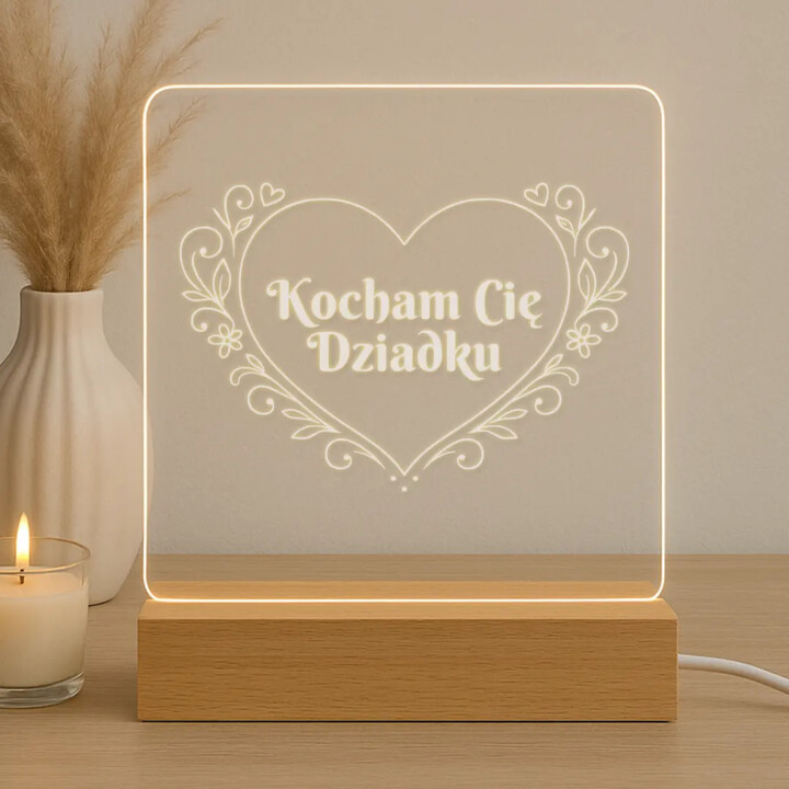 Kocham Cię Dziadku - lampka led z grawerem