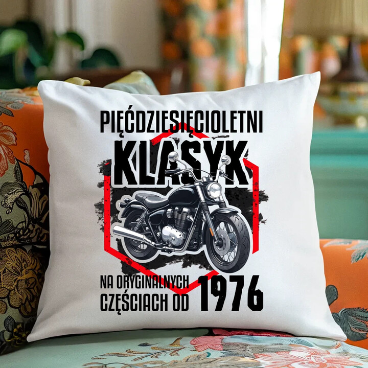 Pięćdziesięcioletni klasyk - na oryginalnych częściach od 1976 - poduszka na prezent