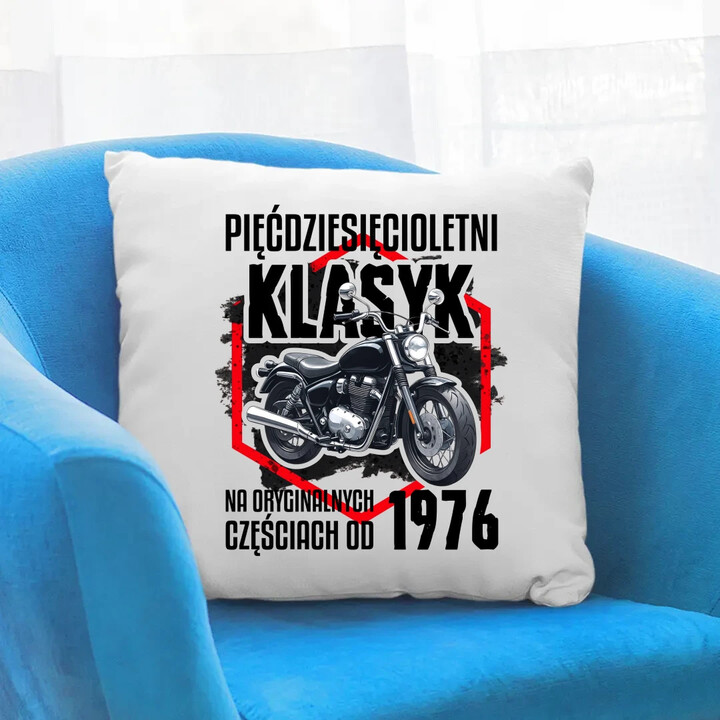 Pięćdziesięcioletni klasyk - na oryginalnych częściach od 1976 - poduszka na prezent