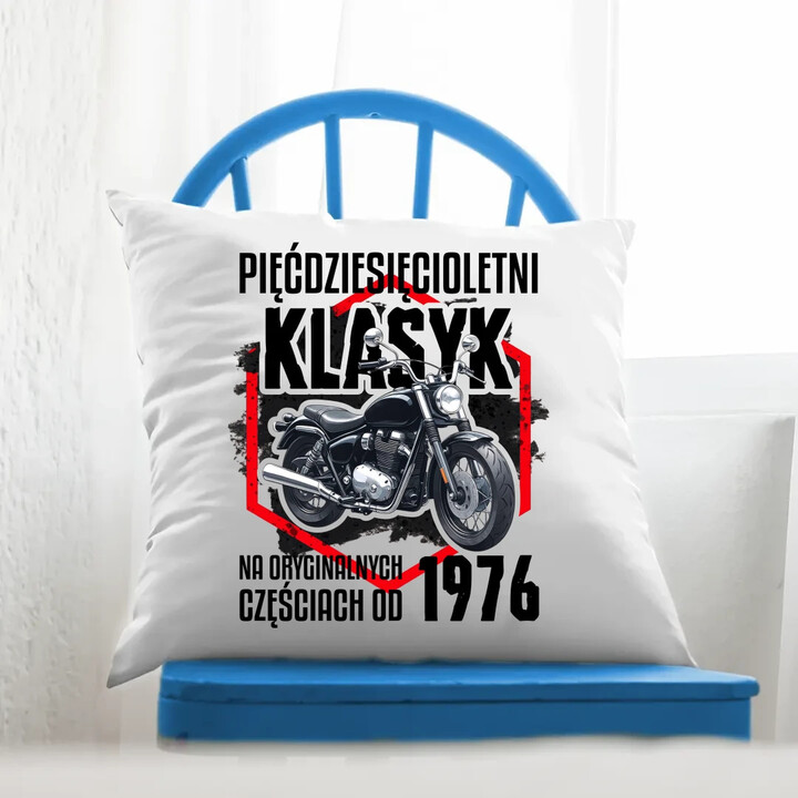Pięćdziesięcioletni klasyk - na oryginalnych częściach od 1976 - poduszka na prezent