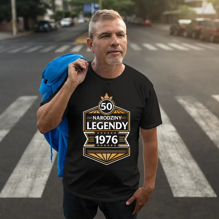 50 lat - Narodziny legendy 1976 v2 - męska koszulka na prezent