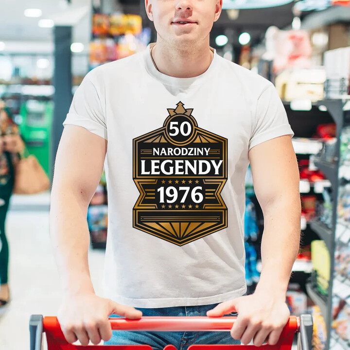 50 lat - Narodziny legendy 1976 v2 - męska koszulka na prezent