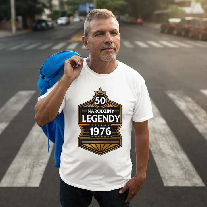 50 lat - Narodziny legendy 1976 v2 - męska koszulka na prezent
