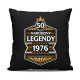 50 lat - Narodziny legendy 1976 v2 - czarna poduszka na prezent