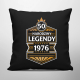 50 lat - Narodziny legendy 1976 v2 - czarna poduszka na prezent