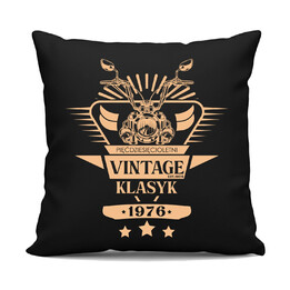 Vintage klasyk - 1976 - czarna poduszka na prezent