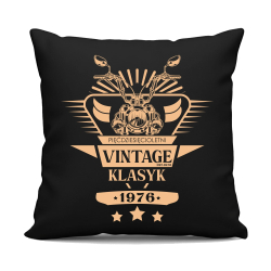 Vintage klasyk - 1976 - czarna poduszka na prezent