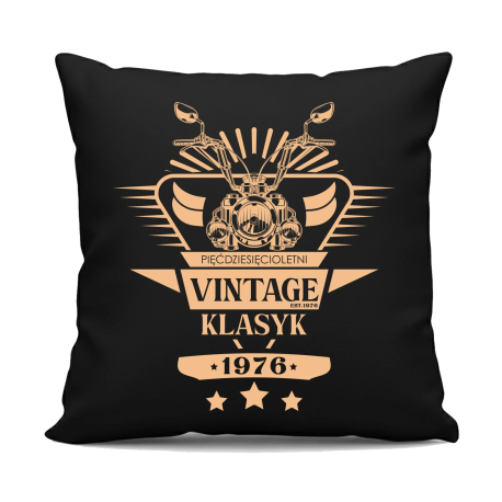 Vintage klasyk - 1976 - czarna poduszka na prezent