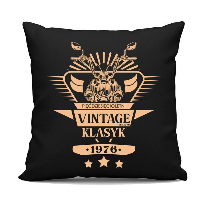 Vintage klasyk - 1976 - czarna poduszka na prezent