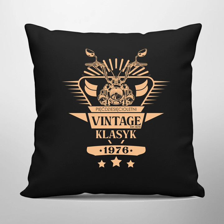 Vintage klasyk - 1976 - czarna poduszka na prezent
