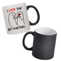 I love you, but sometimes - magiczny kubek z brokatem na prezent
