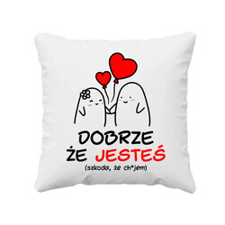 Dobrze, że jesteś - szkoda, że... - poduszka na prezent