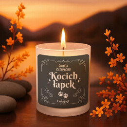 Świeca o zapachu kocich łapek - świeczka zapachowa na prezent
